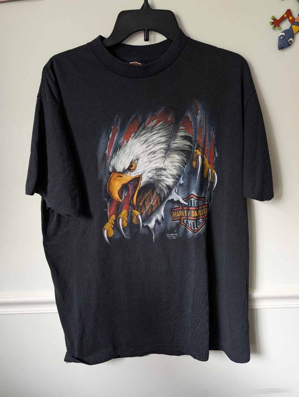Harley Davidson 3D Emblem Double Sided Albuquerque New Mexico Vintage 90s Tee